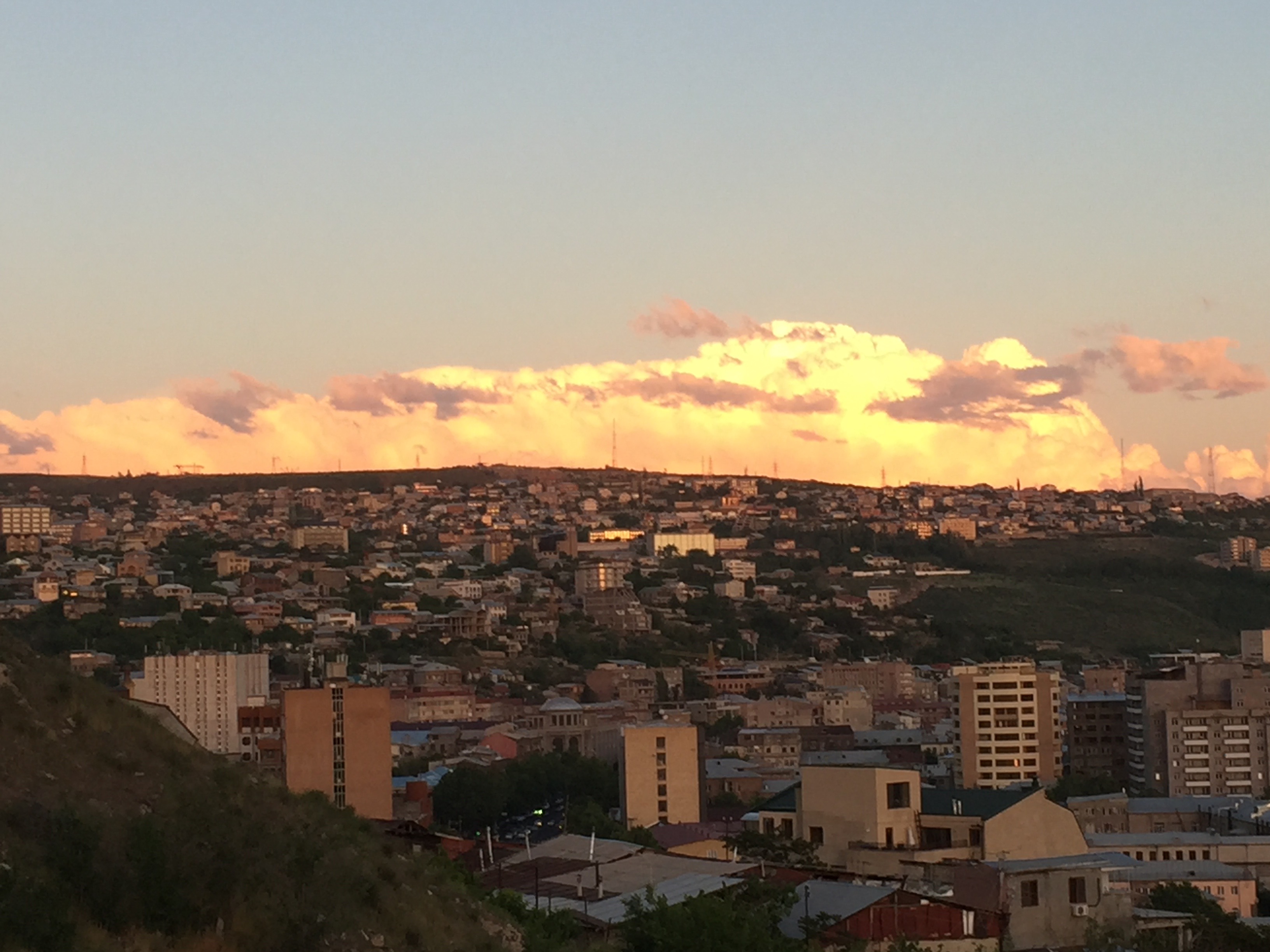 Sunset clouds over Yerevan